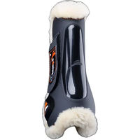 Produktbild von eQuick eLight fluffy Gamaschen für Pferde aus Plüsch Schwarz Größe M - 300 g