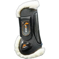 Produktbild von eQuick eLight Gamaschen für Pferde Vorderbeinschutz aus Plüsch Schwarz Größe M - 300 g
