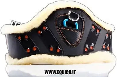 eQuick eSapphire Sattelgurt für Pferde mit No Kill Kunstfell in Schwarz 140 cm - 140 cm – Bild 1 von 3