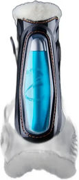 Produktbild von eQuick eShock fluffy Gamaschen für Pferde aus Plüsch Größe S in Schwarz Blau
