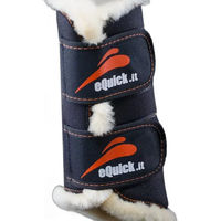 Produktbild von eQuick eTraining Fluffy Gamaschen für Pferde vorne Größe S Schwarz