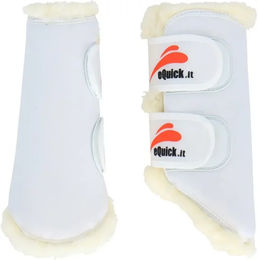 Produktbild von eQuick Etraining Fluffy Gamaschen für Pferde vorne Plüsch Weiß Größe M