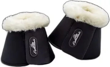 eQuick Hufglocken Fluffy für Pferde aus Neopren Schwarz Größe L – Bild 1 von 2