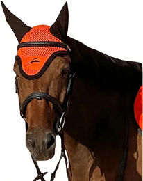Produktbild von eQuick Mütze für Pferde aus Baumwolle in Braun und Orange