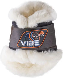eQuick Vibe Fluffy Hinterbeingamaschen für Vollblut Pferde in Braun-Weiß – Bild 1 von 1