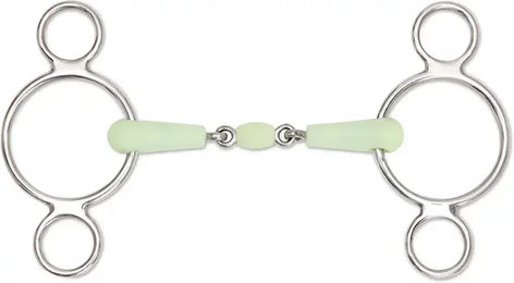 Equikind Shires Gebiss aus Edelstahl mit 3 Ringknebeln 18 mm Silber – Bild 1 von 1