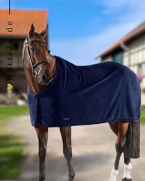 Produktbild von Equiline Abschwitzdecke Hugo Navy Blau Fleece