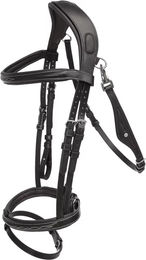 Equiline Anatomische Kombinierte Nasenschlaufe für Pferde aus Leder Schwarz – Bild 1 von 1