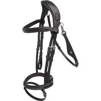 Produktbild von Equiline Anatomische Kombinierte Nasenschlaufe für Pferde aus Leder Schwarz
