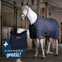 Produktbild von Equiline Anthea Stalldecke für Pferde Blau Größe XXL inklusive Equiline Bavette BIB