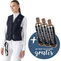 Produktbild von Equiline Belair Airbag Weste Unisex Blau Grösse L inklusive 3 Kartuschen
