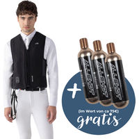 Produktbild von Equiline Belair Airbag Weste Unisex Schwarz Größe XXS inklusive 3 Kartuschen