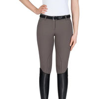 Produktbild von Equiline Boston Reithose Damen mit Kniebesatz aus Baumwolle Grau Braun Größe 38