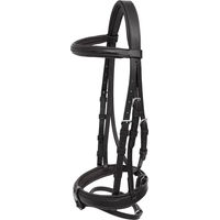 Produktbild von Equiline Bridon Nasenband mit Gebiss aus Leder für Ponys in Schwarz