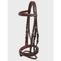 Produktbild von Equiline Bridon Reiten Kombinierte Nasenband mit Gebiss für Ponys aus Leder in Bordeaux