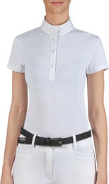 Equiline Camberk Turniershirt Damen Polo-Shirt Reitshirt aus Polyester Lila Weiß Größe M – Bild 1 von 4