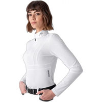 Produktbild von Equiline Colid Damen Langarm-Reitturnier-Polo Weiß XXL