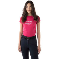 Produktbild von Equiline Damen Reitshirt Dania Lettering Just one more ride Rosa Größe S