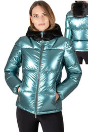 Produktbild von Equiline Daunenjacke Gatheg Green Beetle Damen Winterjacke Grün