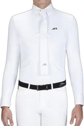 Equiline David Reitshirt Polo für Herren in Weiß Größe L aus Polyamid – Bild 1 von 6