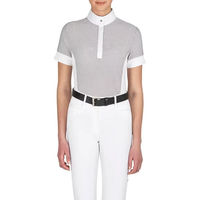 Produktbild von Equiline Eliciae Reitturnier-Poloshirt Damen Weiß Braun Größe S