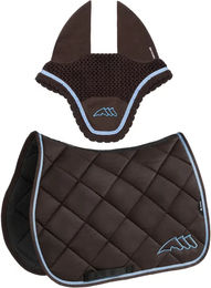 Equiline Eqchroma Sattelset mit Schabracke und Fliegenhaube aus Polyester für Pferde – Bild 1 von 7