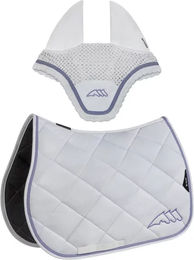 Equiline Eqchroma Sattelset mit Schabracke und Fliegenhaube aus Polyester in Schwarz Weiß – Bild 1 von 7