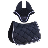 Produktbild von Equiline Eqchroma Schabracke und Fliegenhaube Set aus Polyester in Schwarz und Grau