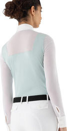 Equiline Eqcubra Reitshirt Damen Langarm Sommer Polyamid Weiß Grün Größe M – Bild 1 von 3