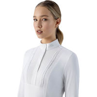 Produktbild von Equiline Eqeditha Turniershirt Damen Reitshirt aus Polyamid in Blau und Weiß Größe L