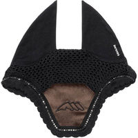 Produktbild von Equiline EQENTI Fliegenhaube mit Samtpatch in Schwarz aus Baumwolle und Polyester