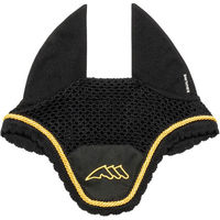Produktbild von Equiline EQERORT gestrickte Fliegenhaube für Pferde in Schwarz, Größe Vollblut/Warmblut