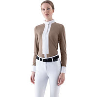 Produktbild von Equiline EQGLEN Langarm Turnierhemd Damen Greige Größe XS