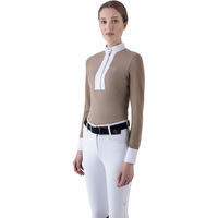 Produktbild von Equiline EQGOLO Langarm Turniershirt Damen Greige Größe XS