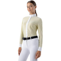 Produktbild von Equiline EQTOCK Langarm Turnierpolo Damen Weiß Polyamid und Elasthan