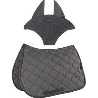 Produktbild von Equiline Eqvibe Sattelset für Pferde mit Satteldecke und Fliegenhaube Grau Dressage