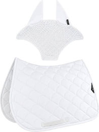 Equiline Eqvibe Schabracke und Fliegenhaube-Set Weiß Größe Dressur DN – Bild 1 von 1