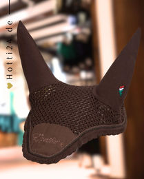 Produktbild von Equiline Fliegenhaube Enoir für Pferde in Schwarz und Braun
