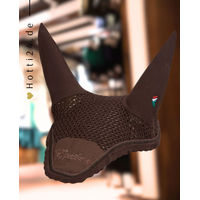 Produktbild von Equiline Fliegenhaube Enoir für Pferde in Schwarz und Braun