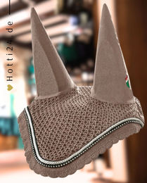 Produktbild von Equiline Fliegenhaube Rio Cappuccino aus Baumwolle in Beige und Braun