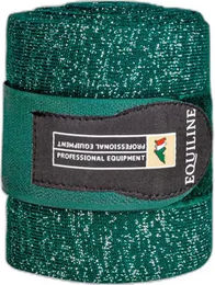 Equiline Gamaschen für Pferde mit Glitter Effekt aus Stoff in Silber Grün Blau 2er Set – Bild 1 von 4