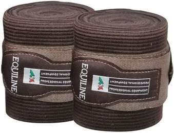 Equiline Gamaschen mit Fleece für Pferde in Braun – Bild 1 von 2