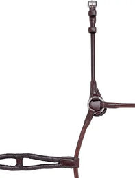 Equiline Geflochtenes abgerundetes Reithalfter aus Leder für Pferde in Schwarz oder Braun – Bild 1 von 3