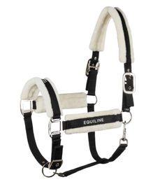 Produktbild von Equiline Halfter Capezza mit Fell in Schwarz