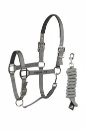 Produktbild von Equiline Halfter und Strick Set Cuates Sleet in Grau aus Kunststoff für Pferde