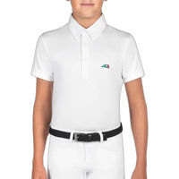 Produktbild von Equiline Jeremyk Turnierpoloshirt für Kinder in Weiß aus Nylon