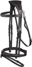 Produktbild von Equiline JP Anatomisch geformte Reittrense aus Leder in Schwarz