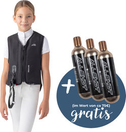 Equiline Junior Airbag Weste für Kinder Schwarz inkl. 3 Kartuschen – Bild 1 von 3