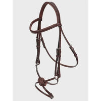 Produktbild von Equiline Leder Trense mit gekreuztem Nasenriemen in Bordeaux für Cob