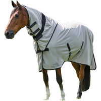 Produktbild von Equiline Lemonfly Mesh Paddockdecke mit Halsteil für Pferde in Grau/Silber